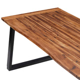 Dining Table Solid Acacia Wood 180x90 cm - Top-Down View