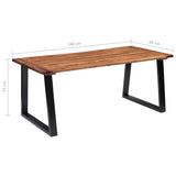 Dining Table Solid Acacia Wood 180x90 cm - Close-Up Angle