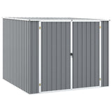 Garden Shed Grey 195x198x159 cm Galvanised Steel - Front View
