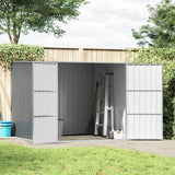 Garden Shed Grey 195x198x159 cm Galvanised Steel - Side View