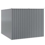 Garden Shed Grey 195x198x159 cm Galvanised Steel - Low Angle