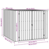 Garden Shed Grey 195x198x159 cm Galvanised Steel