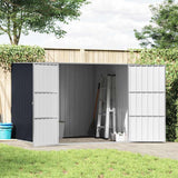 Garden Shed Anthracite 195x198x159 cm Galvanised Steel - Side View