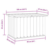Garden Storage Box Grey 109x67x65 cm - Extra Image