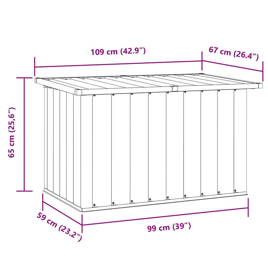 Garden Storage Box Anthracite 109x67x65 cm