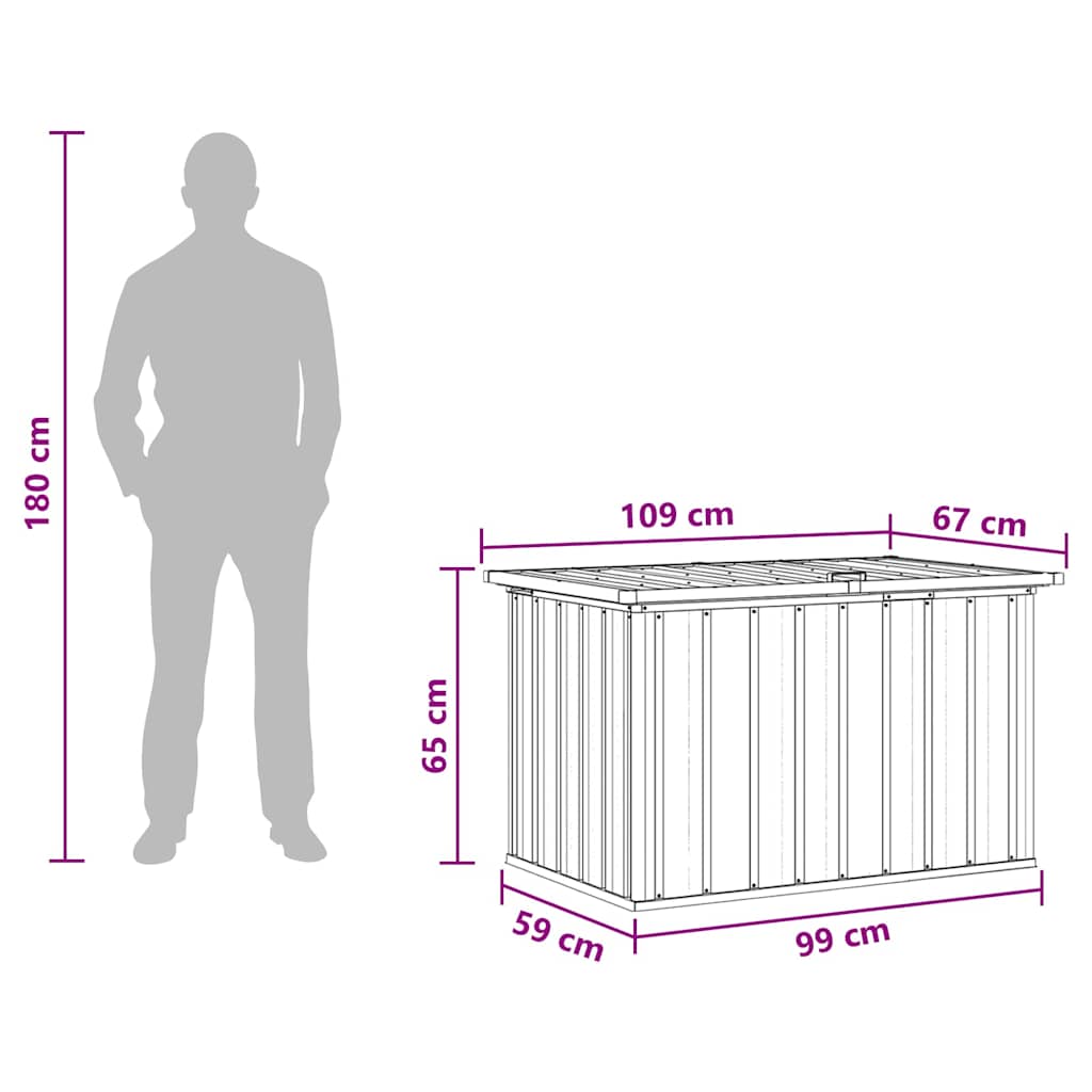 Garden Storage Box Brown 109x67x65 cm