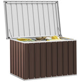 Garden Storage Box Brown 109x67x65 cm - Top-Down View