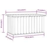 Garden Storage Box Grey 129x67x65 cm - Extra Image