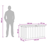 Garden Storage Box Grey 129x67x65 cm