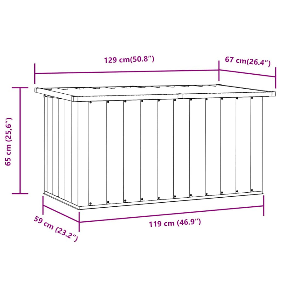 Garden Storage Box Anthracite 129x67x65 cm
