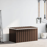 Garden Storage Box Brown 129x67x65 cm - Side View