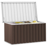 Garden Storage Box Brown 129x67x65 cm - Top-Down View