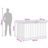 Garden Storage Box Grey 150x101x91 cm