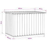 Garden Storage Box Grey 150x101x91 cm - 45-Degree Angle