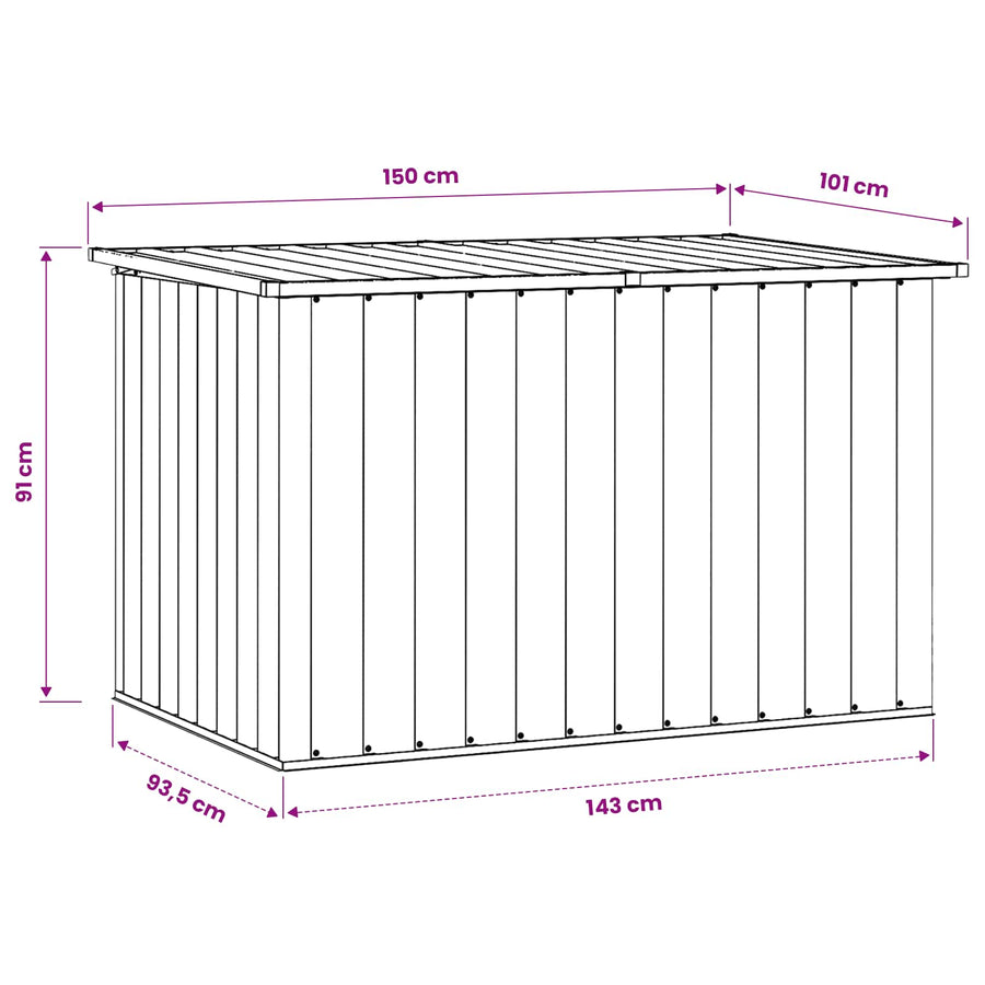 Garden Storage Box Brown 150x101x91 cm