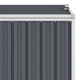 Triple Garbage Bin Shed Grey 213x81x121 cm Steel - Side View