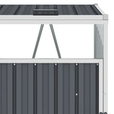 Quadruple Garbage Bin Shed Grey 286x81x121 cm Steel - Top-Down View