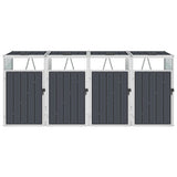 Quadruple Garbage Bin Shed Anthracite 286x81x121 cm Steel