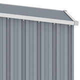 Garden Shed Grey 87x98x159 cm Galvanised Steel - Rear View