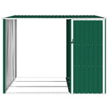 Garden Firewood Shed Green 245x98x159 cm Galvanised Steel - Rear View