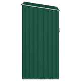 Garden Firewood Shed Green 245x98x159 cm Galvanised Steel - Close-Up Angle