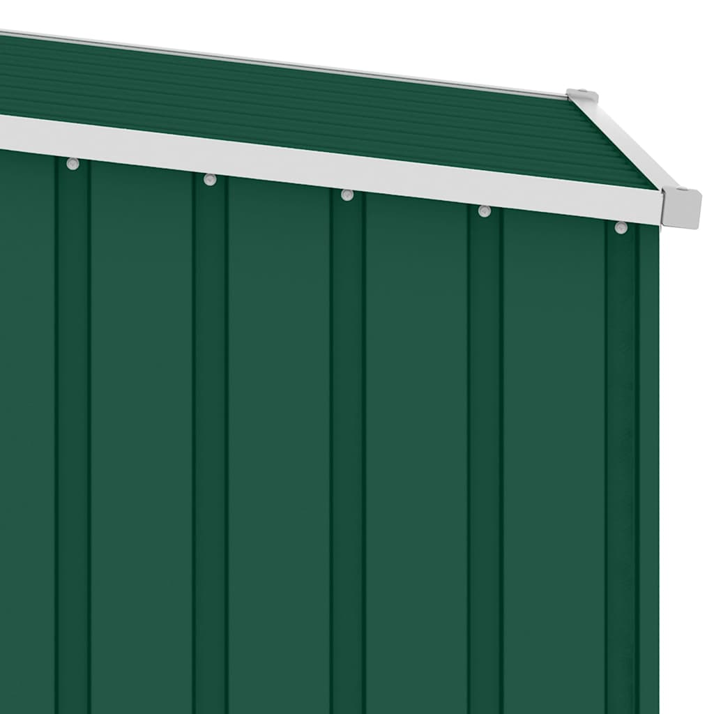 Garden Firewood Shed Green 245x98x159 cm Galvanised Steel