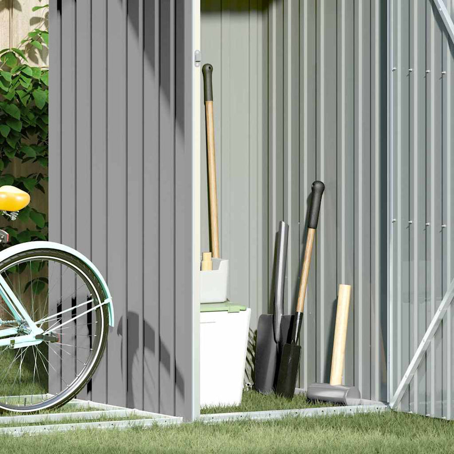 Garden Firewood Shed Grey 245x98x159 cm Galvanised Steel