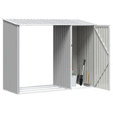 Garden Firewood Shed Grey 245x98x159 cm Galvanised Steel