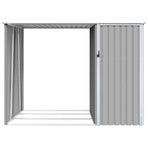 Garden Firewood Shed Grey 245x98x159 cm Galvanised Steel