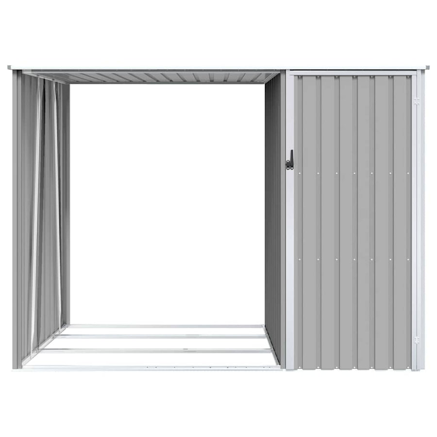 Garden Firewood Shed Grey 245x98x159 cm Galvanised Steel