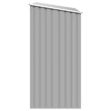 Garden Firewood Shed Grey 245x98x159 cm Galvanised Steel - Close-Up Angle