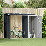 Garden Firewood Shed Anthracite 245x98x159 cm Galvanised Steel - Side View