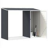 Garden Firewood Shed Anthracite 245x98x159 cm Galvanised Steel - 45-Degree Angle