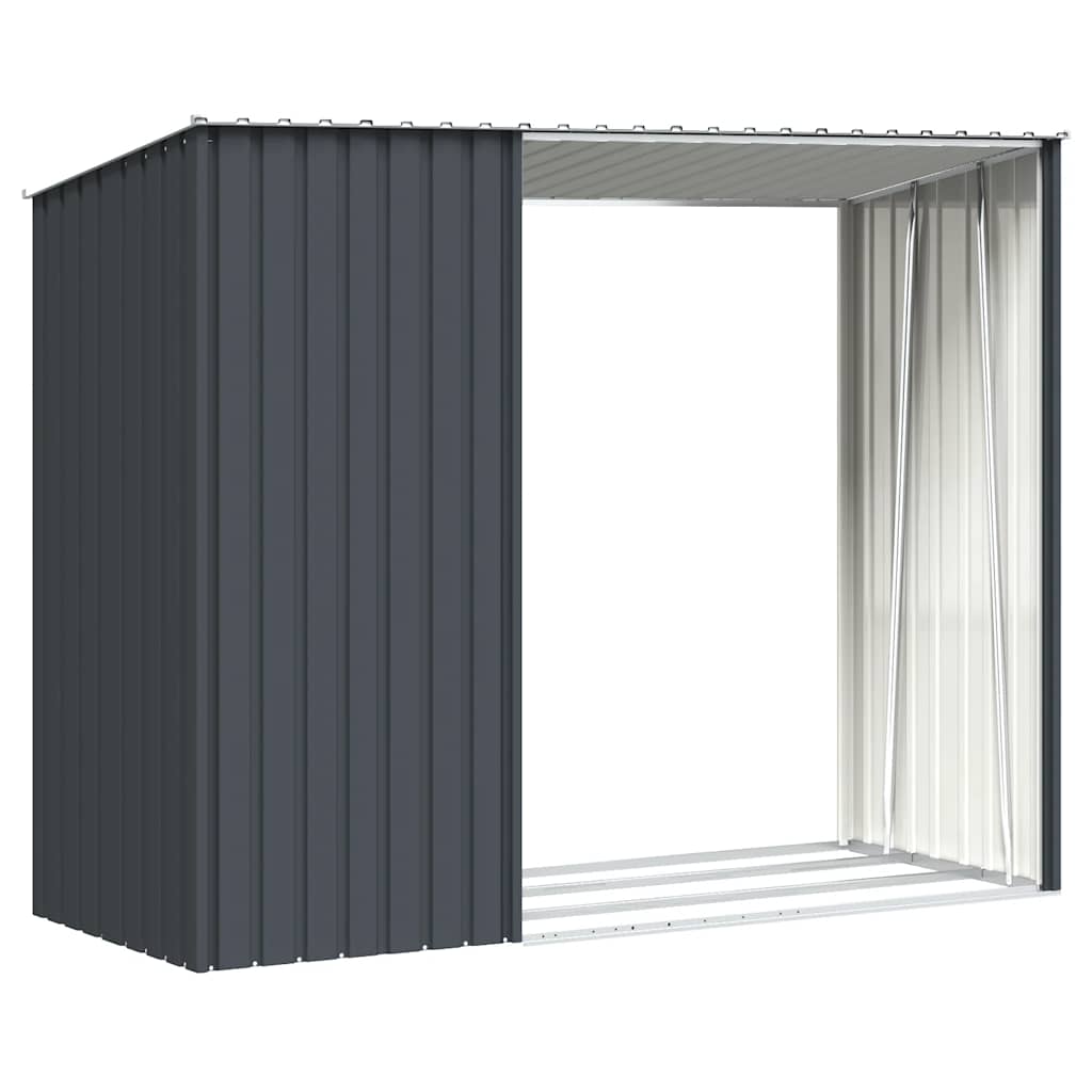 Garden Firewood Shed Anthracite 245x98x159 cm Galvanised Steel