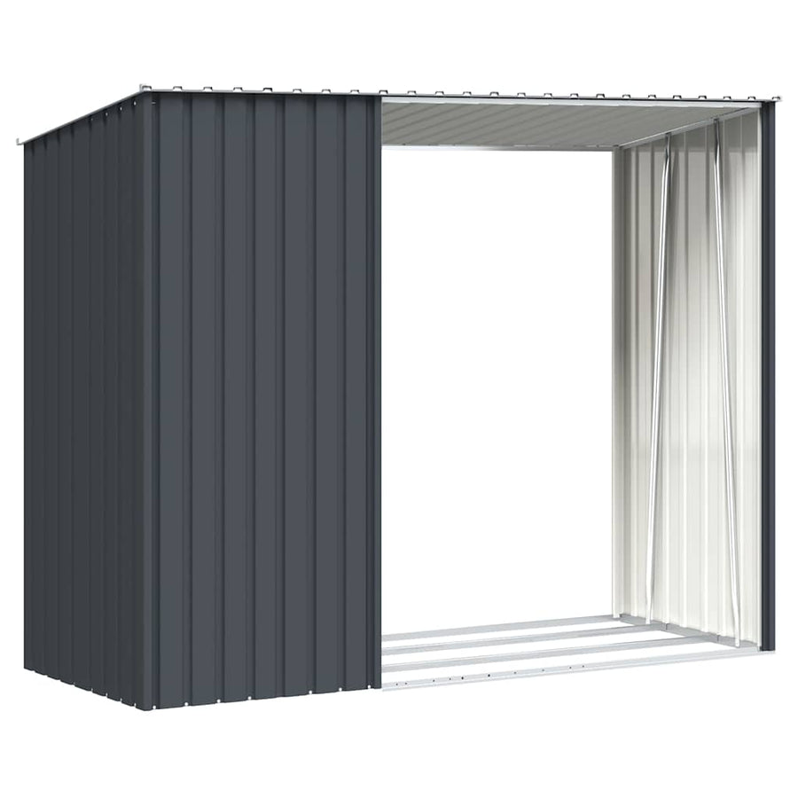 Garden Firewood Shed Anthracite 245x98x159 cm Galvanised Steel