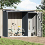 Garden Firewood Shed Anthracite 245x98x159 cm Galvanised Steel
