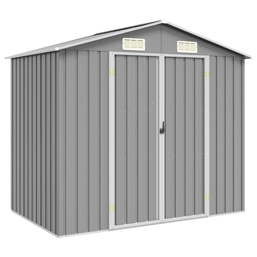 Garden Shed Grey 205x129x183 cm Galvanised Steel