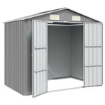 Garden Shed Grey 205x129x183 cm Galvanised Steel