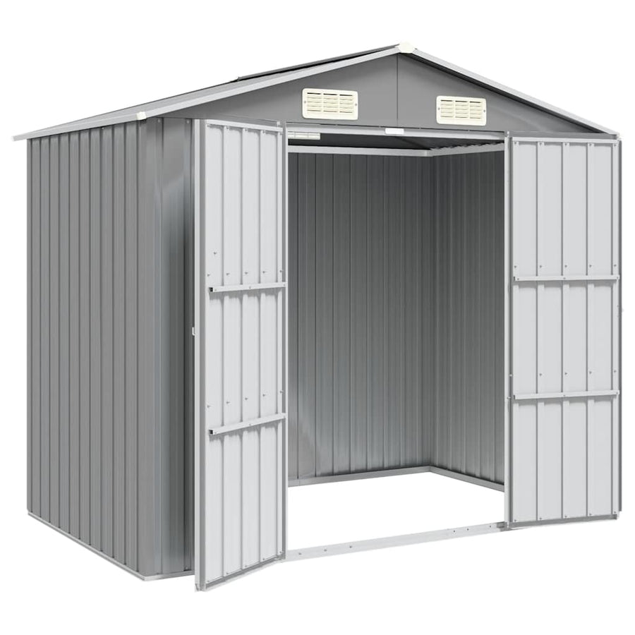 Garden Shed Grey 205x129x183 cm Galvanised Steel