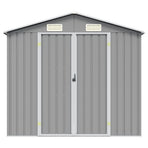 Garden Shed Grey 205x129x183 cm Galvanised Steel
