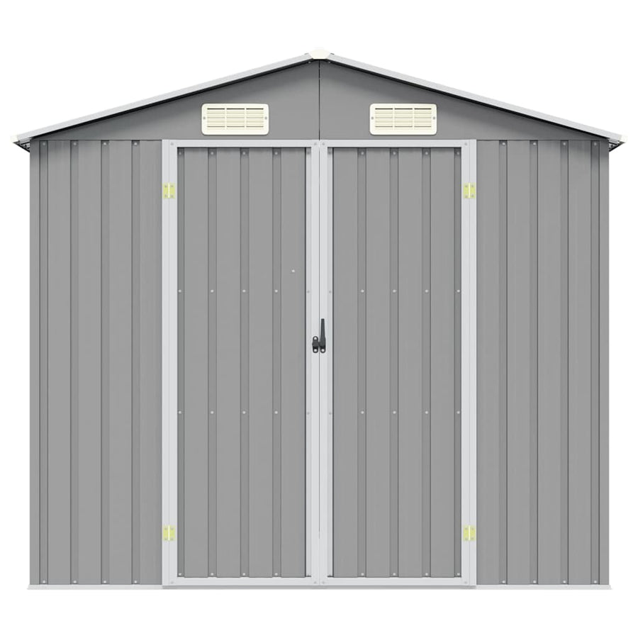 Garden Shed Grey 205x129x183 cm Galvanised Steel
