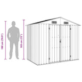 Garden Shed Grey 205x129x183 cm Galvanised Steel - Extra Image