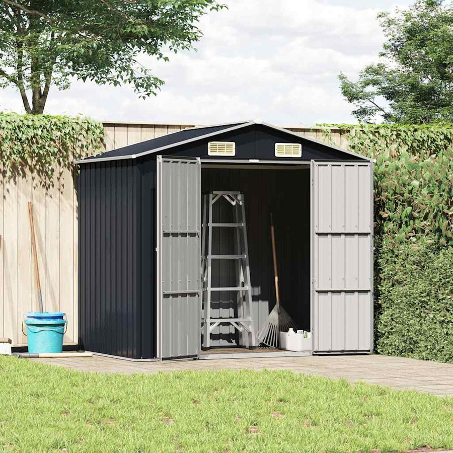 Garden Shed Anthracite 205x129x183 cm Galvanised Steel