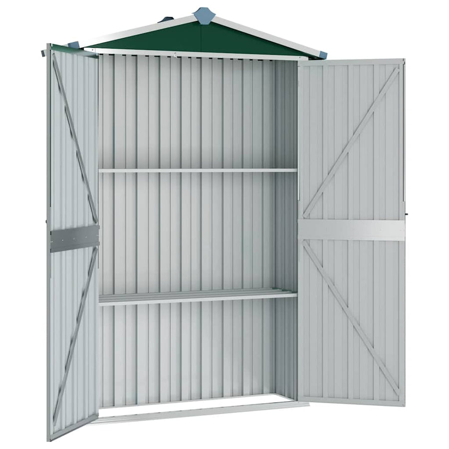Garden Shed Green 116x45x175 cm Galvanised Steel