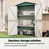 Garden Shed Green 116x45x175 cm Galvanised Steel - Extra Image