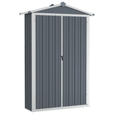 Garden Shed Grey 116x45x175 cm Galvanised Steel - Front View