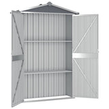 Garden Shed Grey 116x45x175 cm Galvanised Steel - Side View