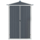 Garden Shed Grey 116x45x175 cm Galvanised Steel - Top-Down View
