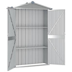Garden Shed Grey 116x45x175 cm Galvanised Steel