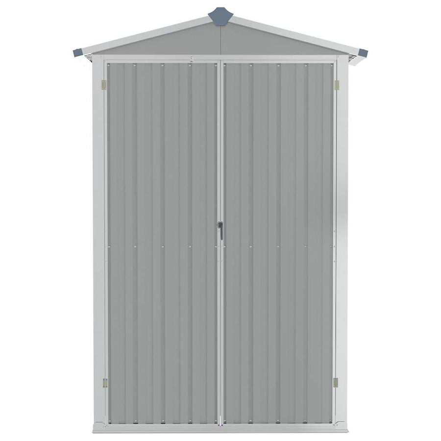 Garden Shed Grey 116x45x175 cm Galvanised Steel